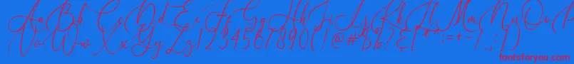 Birallina Font – Red Fonts on Blue Background