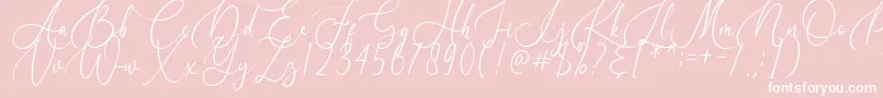 Birallina-fontti – valkoiset fontit vaaleanpunaisella taustalla