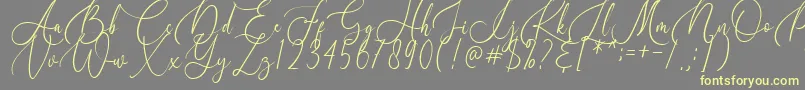 Birallina Font – Yellow Fonts on Gray Background