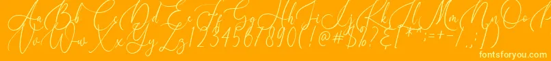 Birallina-Schriftart – Gelbe Schriften auf orangefarbenem Hintergrund