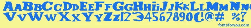 Le Font – Blue Fonts on Yellow Background