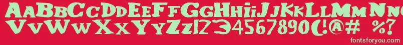 Le Font – Green Fonts on Red Background