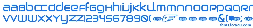 フォントBIRDB    – 白い背景に青い文字