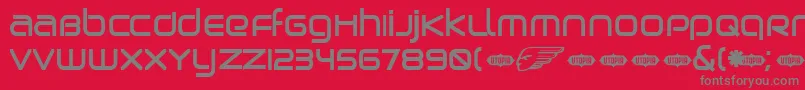 フォントBIRDB    – 赤い背景に灰色の文字