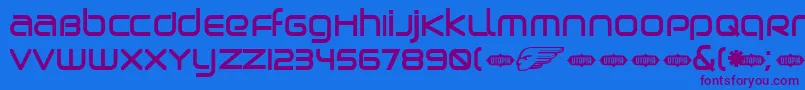 BIRDB    Font – Purple Fonts on Blue Background