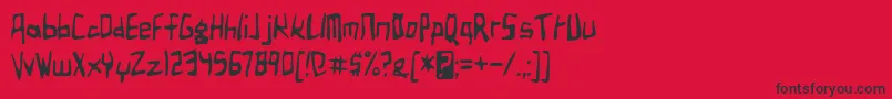 フォントbirdland aeroplane – 赤い背景に黒い文字