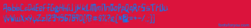 フォントbirdland aeroplane – 赤い背景に青い文字