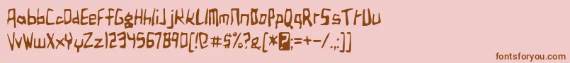 birdland aeroplane-fontti – ruskeat fontit vaaleanpunaisella taustalla