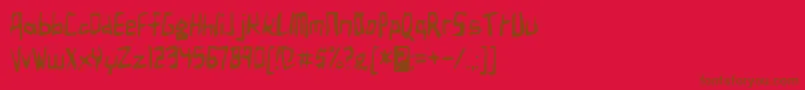フォントbirdland aeroplane – 赤い背景に茶色の文字