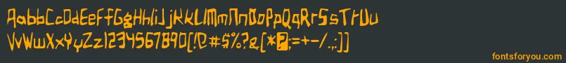 フォントbirdland aeroplane – 黒い背景にオレンジの文字