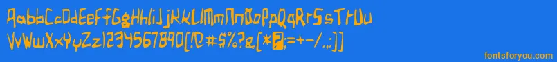 フォントbirdland aeroplane – オレンジ色の文字が青い背景にあります。