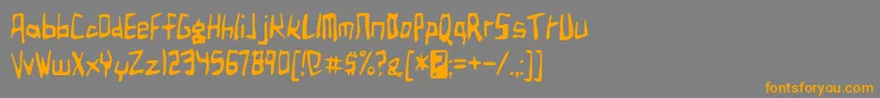 フォントbirdland aeroplane – オレンジの文字は灰色の背景にあります。
