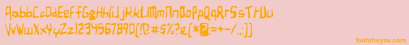 フォントbirdland aeroplane – オレンジの文字がピンクの背景にあります。