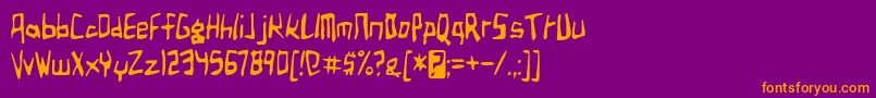 birdland aeroplane-Schriftart – Orangefarbene Schriften auf violettem Hintergrund