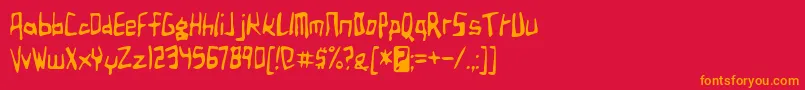 フォントbirdland aeroplane – 赤い背景にオレンジの文字