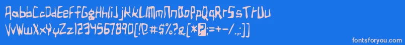 フォントbirdland aeroplane – ピンクの文字、青い背景