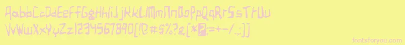 birdland aeroplane Font – Pink Fonts on Yellow Background