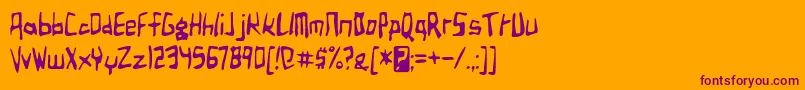 birdland aeroplane-fontti – violetit fontit oranssilla taustalla