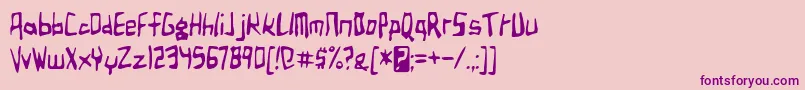 birdland aeroplane-fontti – violetit fontit vaaleanpunaisella taustalla