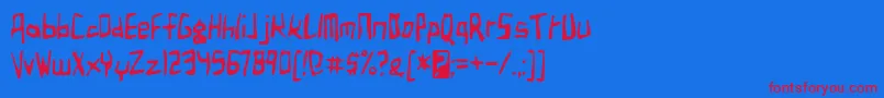 birdland aeroplane-fontti – punaiset fontit sinisellä taustalla