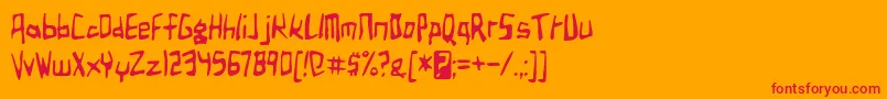 birdland aeroplane-Schriftart – Rote Schriften auf orangefarbenem Hintergrund