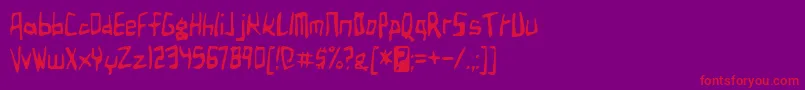 birdland aeroplane-Schriftart – Rote Schriften auf violettem Hintergrund