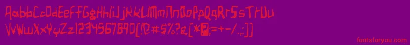 birdland aeroplane Font – Red Fonts on Purple Background