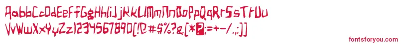 birdland aeroplane-Schriftart – Rote Schriften auf weißem Hintergrund