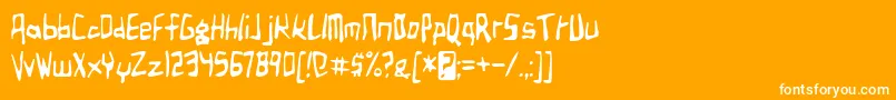 フォントbirdland aeroplane – オレンジの背景に白い文字