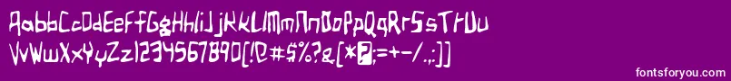 フォントbirdland aeroplane – 紫の背景に白い文字