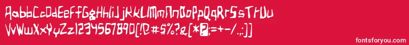 birdland aeroplane-fontti – valkoiset fontit punaisella taustalla