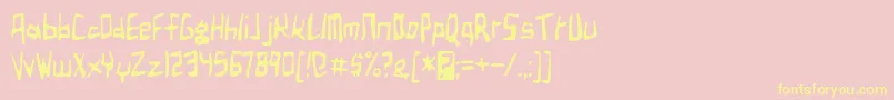 birdland aeroplane-fontti – keltaiset fontit vaaleanpunaisella taustalla