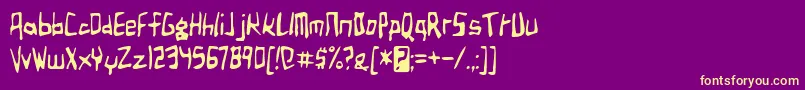 birdland aeroplane Font – Yellow Fonts on Purple Background