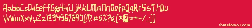 birdland aeroplane-fontti – keltaiset fontit punaisella taustalla