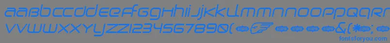 BIRDO   -Schriftart – Blaue Schriften auf grauem Hintergrund