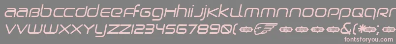 BIRDO   -Schriftart – Rosa Schriften auf grauem Hintergrund
