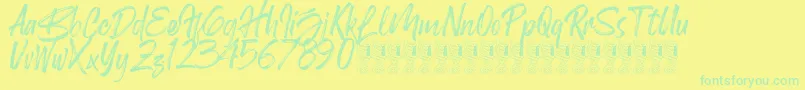 Birdrockers Demo Font – Green Fonts on Yellow Background