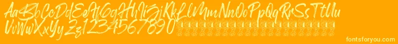 Birdrockers Demo Font – Yellow Fonts on Orange Background