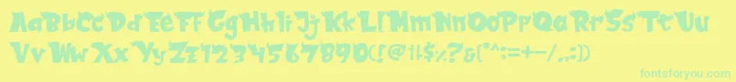 Birdthopia Font – Green Fonts on Yellow Background