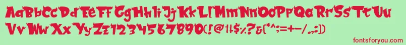 Birdthopia Font – Red Fonts on Green Background