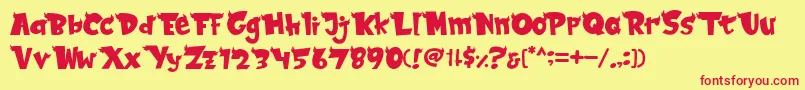 Birdthopia Font – Red Fonts on Yellow Background