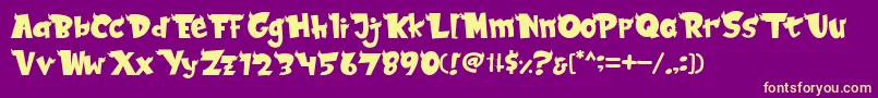 Birdthopia Font – Yellow Fonts on Purple Background