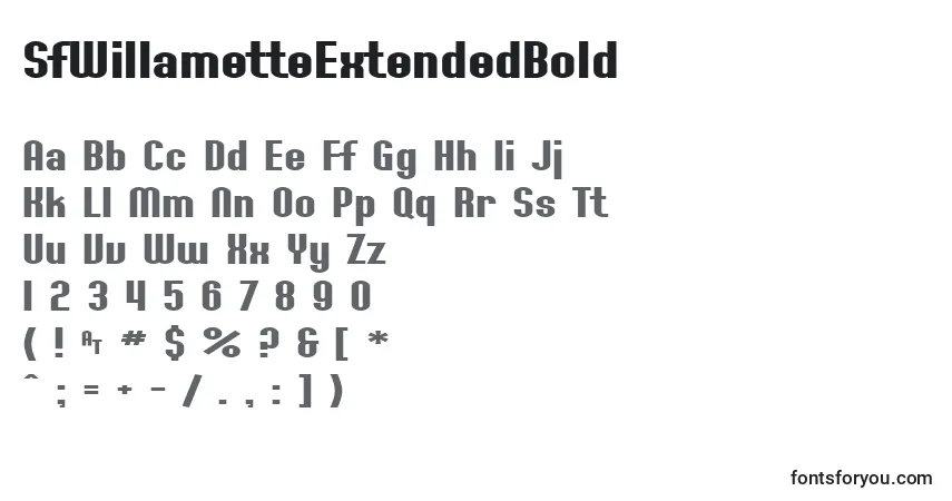SfWillametteExtendedBold-fontti – aakkoset, numerot, erikoismerkit