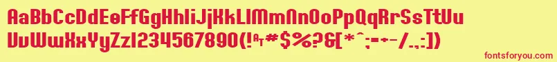 SfWillametteExtendedBold Font – Red Fonts on Yellow Background