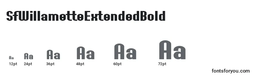 SfWillametteExtendedBold Font Sizes