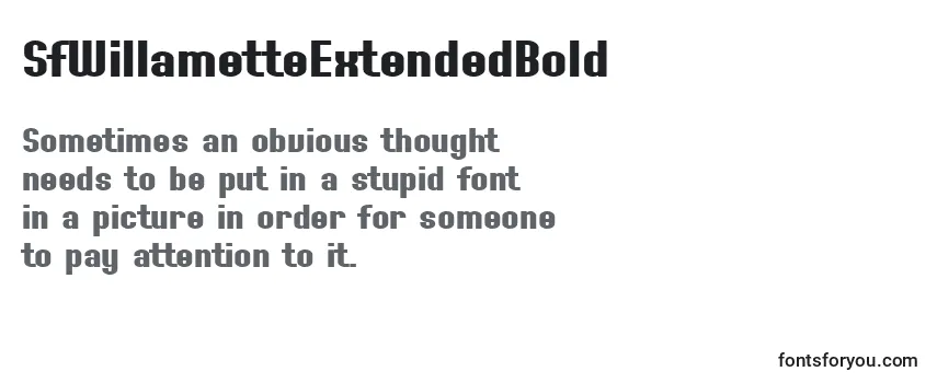 Review of the SfWillametteExtendedBold Font
