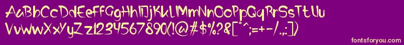 Police Biren – polices jaunes sur fond violet
