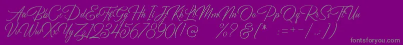 Birmingham Script DEMO Font – Gray Fonts on Purple Background