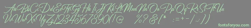 Fonte Birmingham Script DEMO – fontes verdes em um fundo cinza