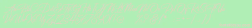 Birmingham Script DEMO-Schriftart – Rosa Schriften auf grünem Hintergrund